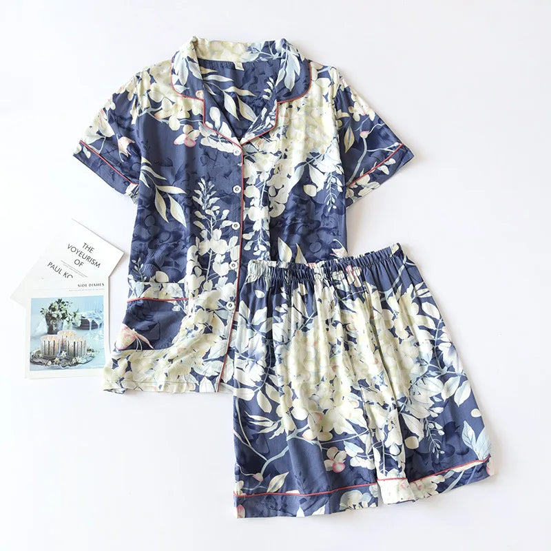 Flowy Floral Luxe Set Navy Blossom