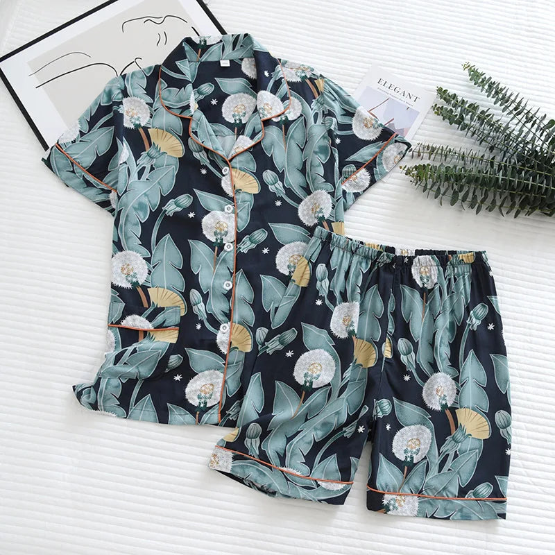 Flowy Floral Luxe Set Navy Blossom